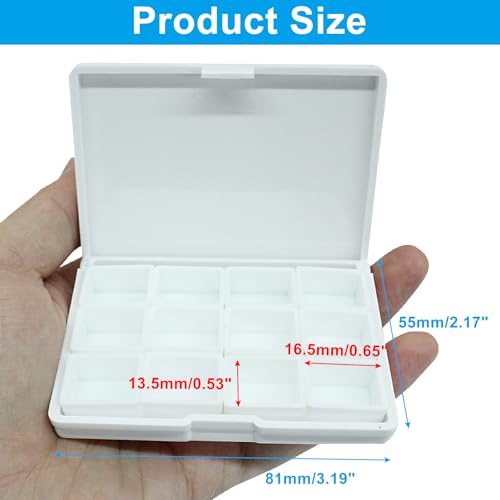 Piutouyar Portable Paint Palette Box, 24 Wells Watercolor Folding Palette Box with Lid for Watercolor