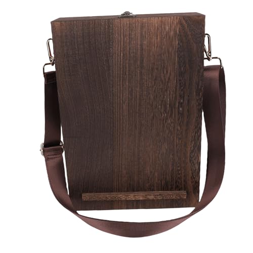 NOENNULL Wooden Writer Messenger Box Handmade Multifunctional Artist Tool Organizer with Adjustable Compartments Portable Sketch Box