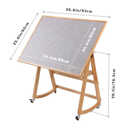LAVIEVERT 1500 Piece Tilting Puzzle Table with Legs & Cover, Adjustable Jigsaw Puzzle Board Easel with Storage, Portable Space-Saving Wooden Table with Non-Slip Tabletop & 4 Wheels for Adults
