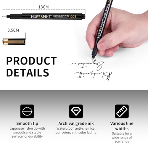 30 micro fineliner pens, no bleed waterproof pens drawing sketch art, archival ink artist set outline gift - color: black-30