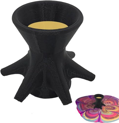 1Pc Black Flower Pouring Cup,Painting Funnel,7 Legs PainttDispenser,Reusable Floral Pattern Paintt Diverter Tool for DIY Making Pour Painting Supplies,Art Paints,Painting, Drawing and Art Supplies