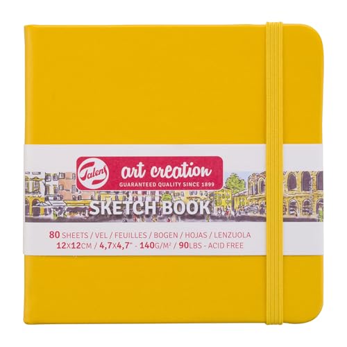 Talens T9314-114M 441793 Art Creations Sketchbook, Drawing Notebook, 4.7 x 4.7 inches (12 x 12 cm), Golden Yellow - color: goldenyellow, size: 12×12cm