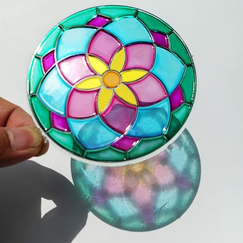 Ayhuhra 30 Sets Mandala Suncatchers Craft Kits Stained Glass DIY Window Paint Art Flower Suncatcher Kits for Spring Summer Party Activities Art Project Party Favors (Mandala) - style: Mandala