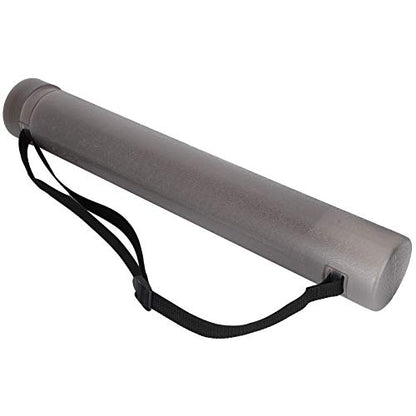 Telescopic Drawing Tube Plastic Storage Case with Flip Cover for Posters Maps Documents Art Supplies (Dark Gray) - color: Dark Gray