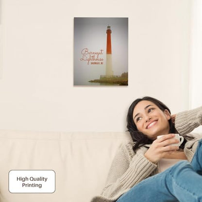 3dRose Photograph of Barnegat Lighthouse in Barnegat, New Jersey. Museum Grade Canvas Wrap 11x14 - size: 11"L x 14"W