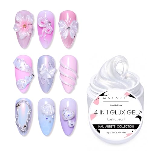 Makartt Pearl White 3D Gel Nail Art: Solid Builder 3D Sculpting Nail Gel Non-sticky for Molding Extension Shaping Sculpting Nail Strengthen Hard Gels UV/LED Lamp Required 15ml - color: Pearl White