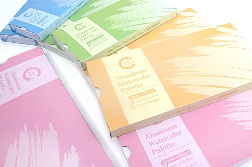 Aluminum Watercolor Palette 13 Well (10.0" x 4.3" x 0.8") - color: White, size: 13 Well (10.0" x 4.3" x 0.8")