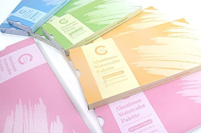 Aluminum Watercolor Palette 30 Well (11.9"x5.4"x0.8") - color: White, size: 30 Well (11.9" x 5.4" x 0.8")