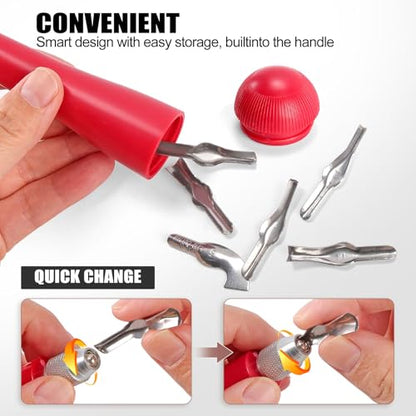 Linocut Carving Tools - Linoleum Cutter Kit with 6 Blades for Block Printing, Stamp Making Carving, Linocut Kit for Printmaking - Arts and Crafts Tools for Beginners, Adults, Artists