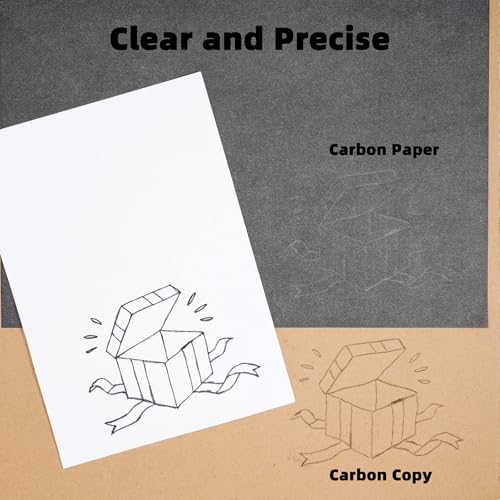 Hukiwow 150 Sheets Carbon Paper for Tracing on Wood,Graphite Transfer Paper for Drawing Tracing on Canvas Fabric,Black 8.27 x 11.69 Inches（A4）