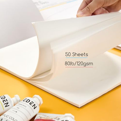 MEEDEN Artist Palette Paper Pad: 9''x12'', 50 Sheets (80lb/120gsm) Paint Palette Paper - Disposable Paint Mixing Paper for Acrylic Watercolor Oil Painting - size: 9" x 12"(50 sheets)