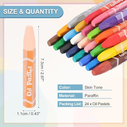 PATIKIL Skin Tone Oil Pastels, 24Pcs Soft Oil Crayons Vibrant and Creamy Pastels Stick Art Supplies for Art Painting Drawing Blending Graffiti for Artists Beginners - color: Skin Tone