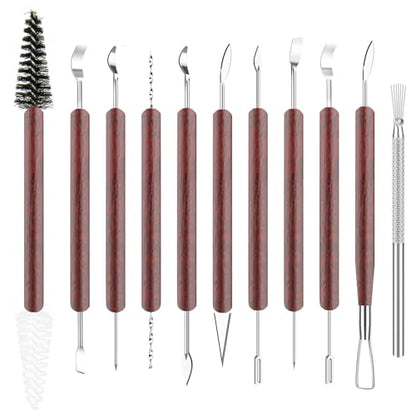 11PCS Clay Sculpting Tools Kit, Polymer Clay Tools for Pottery, Double-Head Ceramics Tool for Carving, Air Dry Clay, Pottery Kiln, Pottery Wheel, Shaping, Molding, Modeling, Adults, Students, Supplies - color: 11PCS