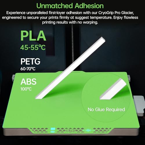 BIGTREETECH BIQU CryoGrip Pro Glacier-Green for Bambu-Lab P1P/P1S/P2S/X1C/X2D/X1E/A1 3D Printers 257x257MM Panda Build Plate Double Sided Upgrade Removable Surface Platform - style: Glacier-Green(P1P/P1S/P2S/X1C/X2D/X1E/A1)