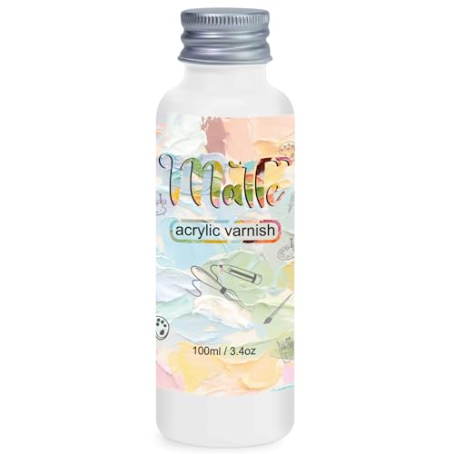 Matte Varnish for Acrylic Painting，100ml Acrylic Paint Varnish，Clear Varnish Keeps Paintings from Yellowing, Cracking, Maintains Permanent Color（Matte） - size: matte