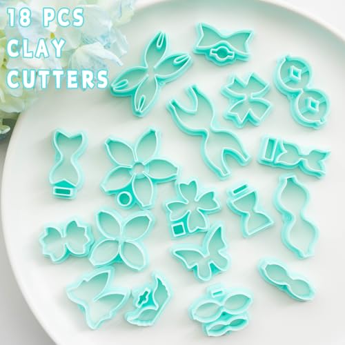 Tainsky Bow Polymer Clay Cutters, Love Knot Polymer Clay Cutters, 14 Shapes Bowknot Clay Cutter for Polymer Clay Jewelry, Ribbon Polymer Clay Earring Cutters (B) - color: BOW-B