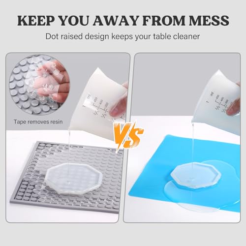 LET'S RESIN Resin Collector Mat, Easy Clean & Silicone Heat Resistant Mats 14.5'' x 9.4'', Non-Slip Multipurpose Thick Silicone Mats for Resin Molds, Epoxy Resin, Cup Turner, Kitchen Counter, Placemat - size: 14.5'' x 9.4''