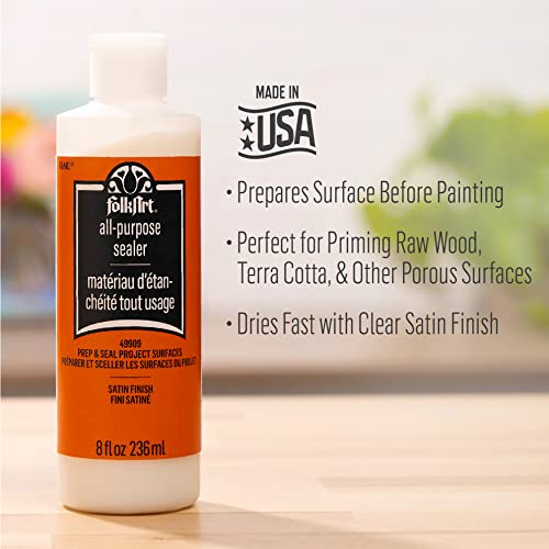 FolkArt Acrylic Craft Paint Finishes, 8 fl oz Premium Acrylic Sealer, Perfect for Easy to Apply DIY Arts and Crafts, 49909