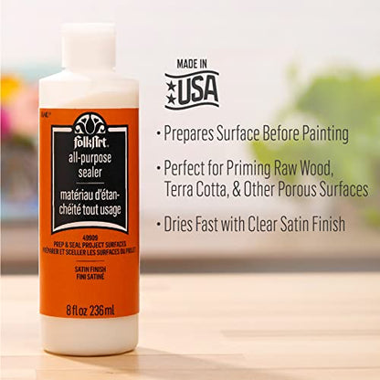 FolkArt Acrylic Craft Paint Finishes, 8 fl oz Premium Acrylic Sealer, Perfect for Easy to Apply DIY Arts and Crafts, 49909