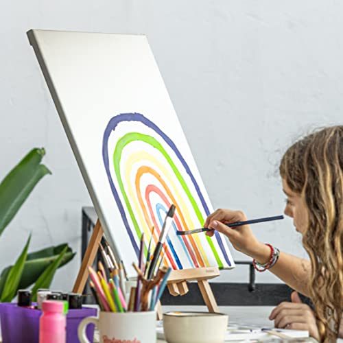 ™ 2-PC Cotton Stretched 18” x 24” Double Primed Gesso Wooden Frame to Smooth Surface & Reduce Absorbency, for Acrylic, Oil Paints, Acid-Free, Medium Weight Blank, White. 18 x 24 Canvas. - size: 18" x 24"