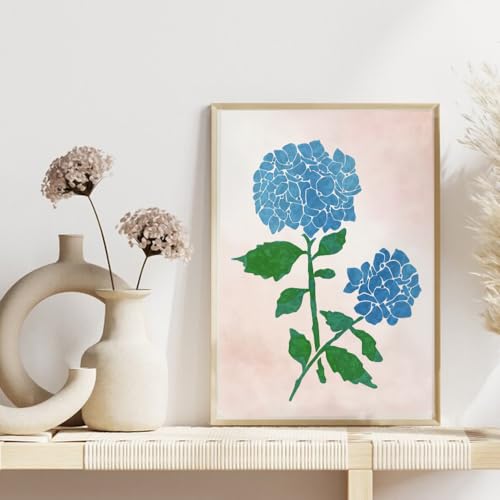 DLY LIFESTYLE Large Hydrangea Stencil (12x15 Inches) - Reusable Flower Stencils for Crafts, Canvas, Paper, Fabric, Furniture - DIY Large Stencil for Painting on Walls - style: Hydrangeas 12x15 Inch