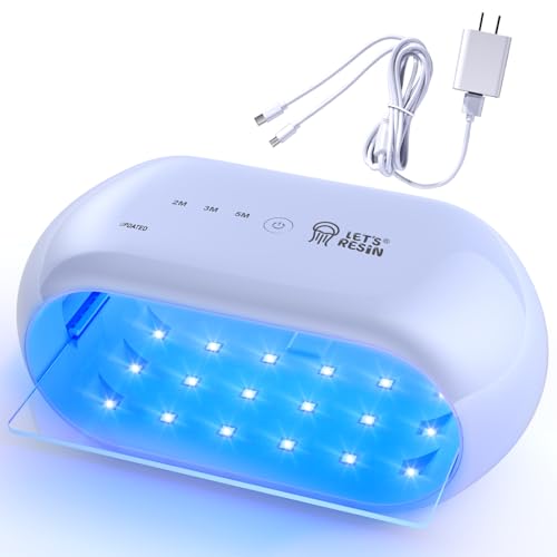 LET'S RESIN UV Light,Two-Sided Longer time Setting(2m,3m,5m) Resin Light with 36 LED Beads, Large Size UV Lamp for Resin Curing, Molds,DIY Craft Decor(Own Design Patent) - color: Blue