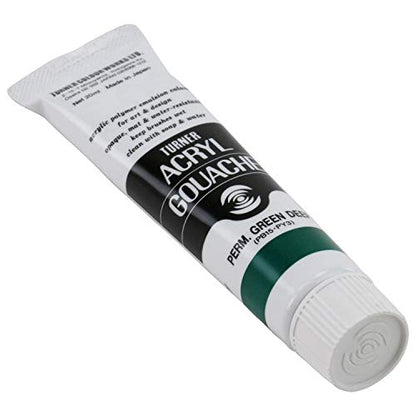 Turner Colour Works Acryl Gouache Artist Acrylic Paint - Single 20 ml Tube - Permanent Green Deep - color: Permanent Green Deep, size: 0.7 Fl Oz (Pack of 1)