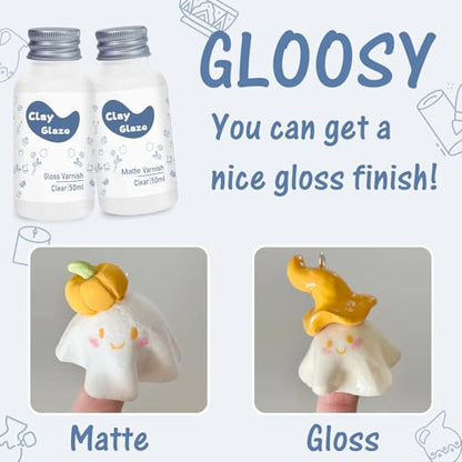 Air Dry Clay Glaze, Clay Varnish for Air Drying Clay, Clear Acrylic Varnish for Craft Pottery Waterproof & Gloss Finish - size: 50ml Gloss