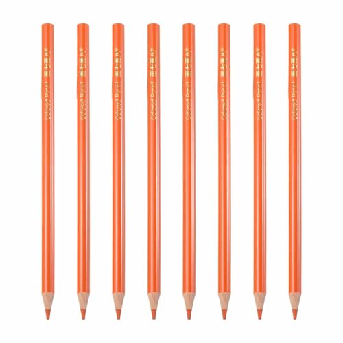MECCANIXITY 8 PCS Colored Pencils Set, Wooden Oil Based Colored Drawing Pencils for Artists Art Supplies for Teens Adults, Orange - color: Orange