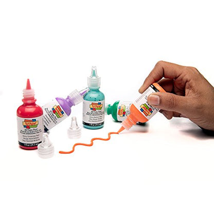 Bulk Buy: Scribbles Shiny 3D Paint - Pack of 20 Ultra Bright, Nontoxic & Permanent Dimensional Paints for Fabrics, T-shirts, Backpacks, Posters, Glass, Wood and More, 1 Fl Oz (Pack of 20)