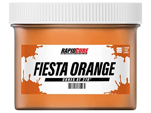 Rapid Cure® Screen Printing Ink Fiesta Orange (Quart - 32oz.) - Plastisol Ink for Screen Printing, Fast Curing Fabric Paint - Screen Print Direct®, USA Made - color: Fiesta Orange, size: 32 fl oz