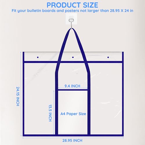 Large Poster Storage Bag, Extra-Large Portfolio Folder Art Portfolio Bag 30 x 25 Inches, Bulletin Board Poster Storage for Bulletin Boards, Scrapbooks, Keepsake, Anchor Chart (31" X 25", 1 Pack )