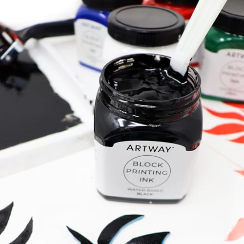 Artway Premium Block Printing Ink - 250ml - Black - Ideal for Relief, Block and Lino Printmaking - color: Black