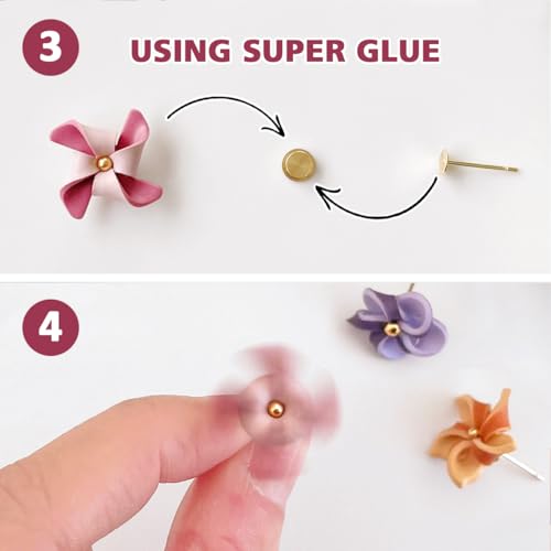 KEOKER Pinwheel Polymer Clay Cutters Spring, 6 Shapes Summer Clay Cutters for Polymer Clay Jewelry