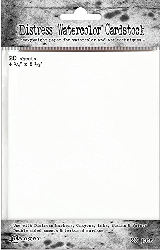 3-Pack of Tim Holtz Distress Watercolor Cardstock, 4.25 x 5.5 inches, 60 Sheets Total