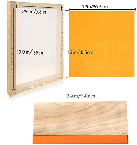 Goaup Vinyl Screen Printing Kit, Include Screen Printing Frame, 10 Pcs Adhesive Vinyl Sheets, 2 Pcs Transfer Tape for Vinyl and Other Accressories