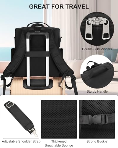 Relavel Tattoo Backpack with 4 Removable Pouches, Tattoo Travel Case with 3 Detachable Dividers, Waterproof Tattoo Carrying Case for Stencil Printer, Equipment and Supplies - Black - color: 01-black