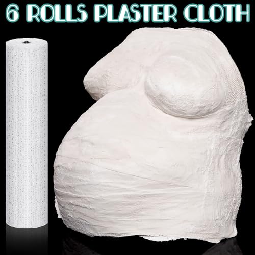 Heentan 6 Rolls Plaster Strips Plaster Gauze Bandages Blank Cloth Wrap Rolls for DIY Hobby Crafts, Belly Cast, Body Molds, Mask Making, Scenery Art(8 x 180 Inches) - size: 8 x 180 Inch