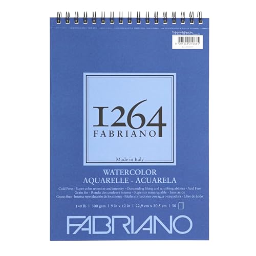 Fabriano 1264 Watercolor Pad, Bright White - size: 9 x 12