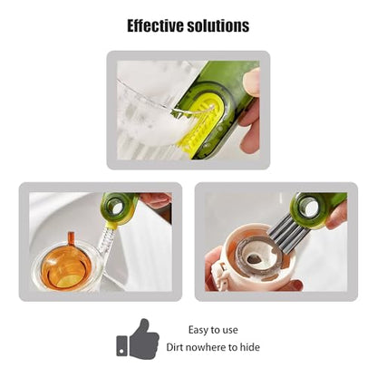 3-in-1 Cup Cleaning Brush,Multipurpose Bottle Lid Gap Cleaner Tool,Kettle Cover Crevice Clean Gadget,Mini Dirt Remover,Tiny Home Kitchen Scrubber(3pcs)
