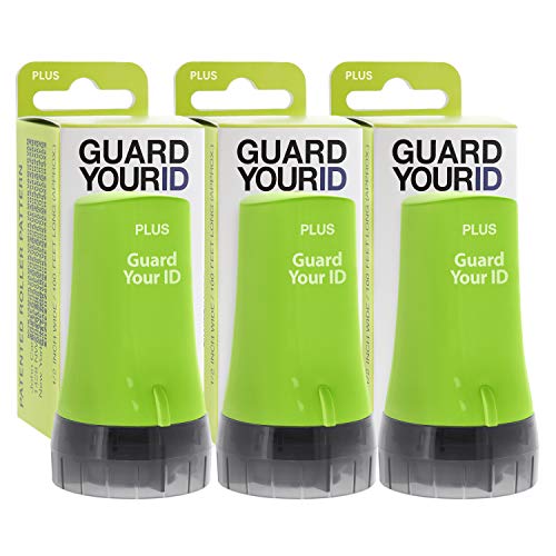 Guard Your ID Security Roller Set for Identity Theft Protection Advanced 2.0 Stamping and Redacting (Regular 3-Pack, Green) - color: Green, size: Regular 3-Pack