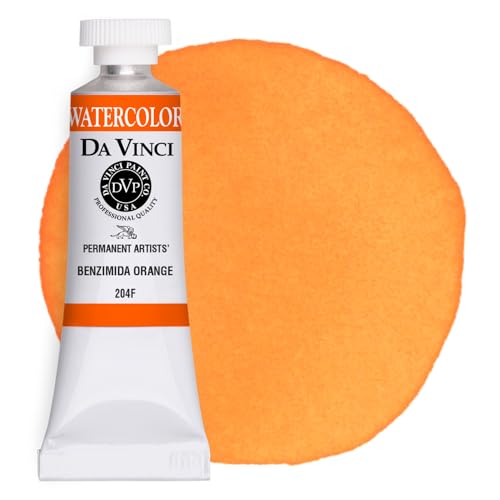DA VINCI PAINTS Professional Artist Watercolor Paint, Benzimida Orange, 15mL - color: Benzimida Orange, style: 15mL