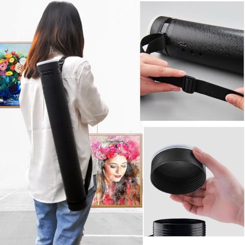 Poster Tube Document Tube,Plastic Expanding Poster/Art/Document Storage Tube 23"/60cm to 39"/100cm Extendable Poster Tubes