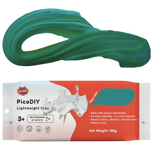 Lightweight Clay - Air Dry Clay, Ultra Light & Soft, Safe & Non-Toxic, Moldable & Flexible, DIY Modeling Clay for Anime Figures, Sculpting, Molding, Creative Art Crafts - color: Green