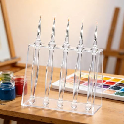 Detail Paint Brushes Set 5pcs Miniature Brushes for Fine Detailing & Art Painting, Mini Painting Brush for Acrylic, Oil, Watercolor, Gouache, Models
