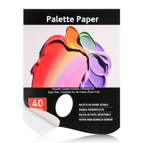 Palette Paper Pad, 11"x14" Disposable Paint Palette Paper, 40 Heavyweight Sheets (120gsm/73lb) for Oil, Acrylic, Watercolor - Mixing Palette Pad with Tear-Off Design - size: 11 x14 inch