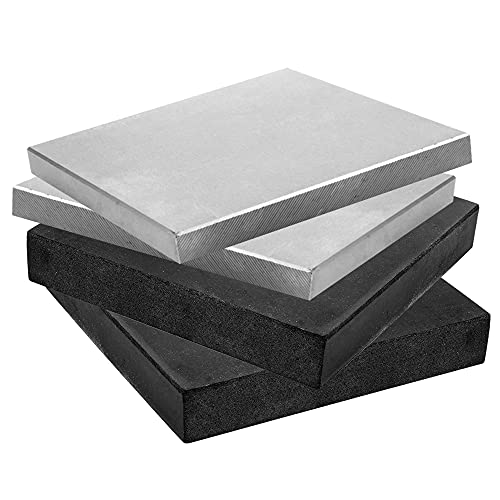CHENTEC Steel and Rubber Block 2 Pcs Work Bench Blocks Stamping Block 6" x 6" (15CM x 15CM) - color: Steel and Rubber Block, size: 6" x 6"(15cmx15cm)