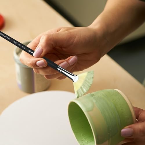 XDT#589 Fan Artist Paint Brush 9 Piece Set Soft Thin Nylon Hair Extra Long Handle #0#2#4#6#8#10#12#14#16, Acrylic Oil Watercolor - size: Nylon 9Pc