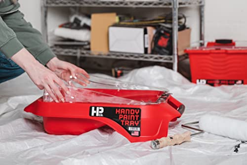 Handy Paint Tray, Deep-Well Design Holds Up to a Gallon of Paint or Stain, Sturdy Handles on Both Ends, Integrated Magnetic Brush Holder - size: Deep Well Tray