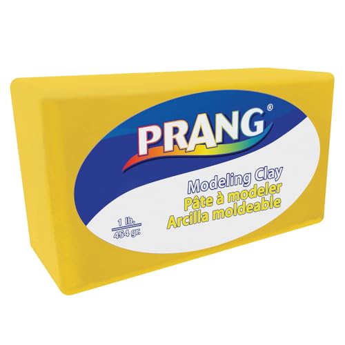 Prang Modeling Clay, Yellow, 1 lb. Block | Pliable, Non-Hardening, Non-Staining, Easy Clean-Up, Perfect for Preschool and Elementary Aged Children - color: Yellow, size: 1 lb